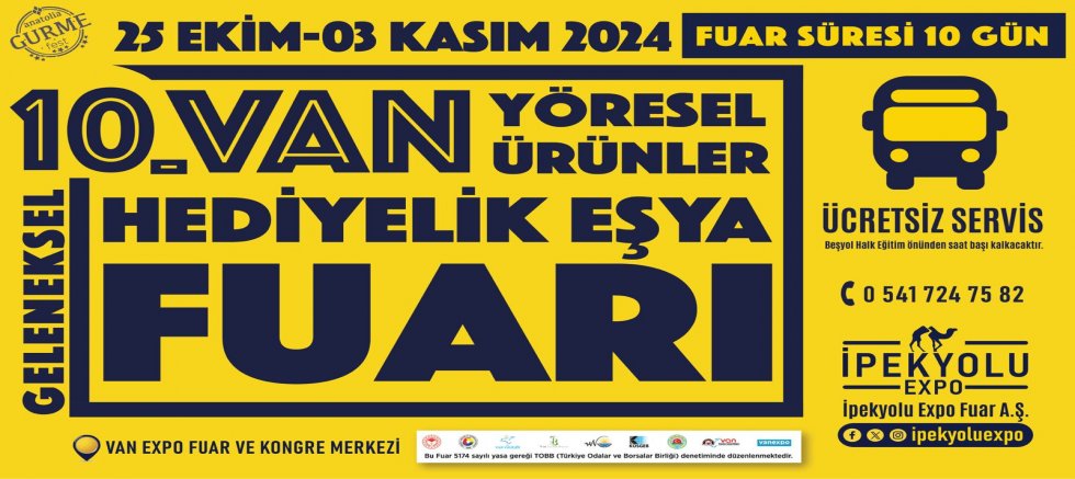 10. Van Yöresel Ürünler Ve Hediyelik Eşya Fuarı Başlıyor