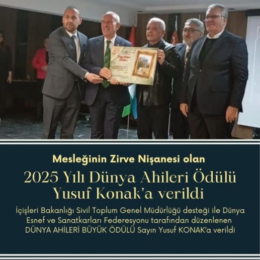 Yusuf Konak’a uluslararası ödül
